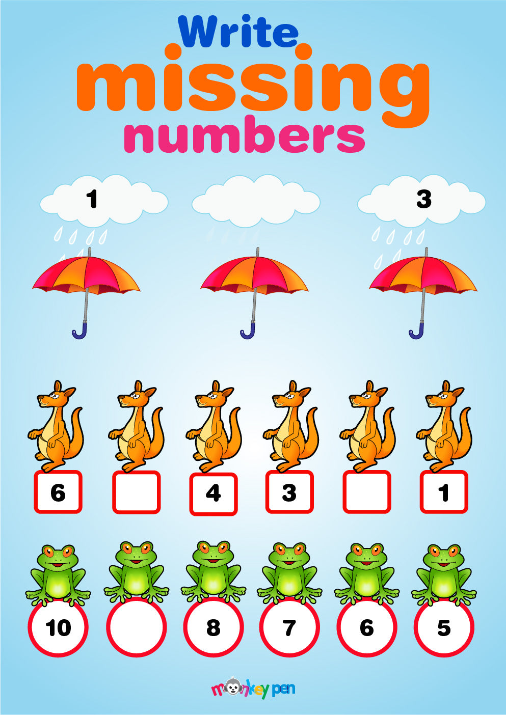 Missing Number Worksheet for Kids