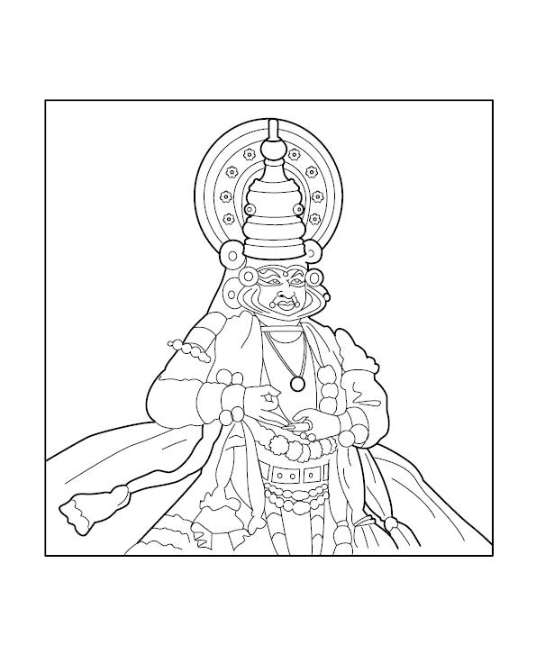 Kathakali Colouring Image