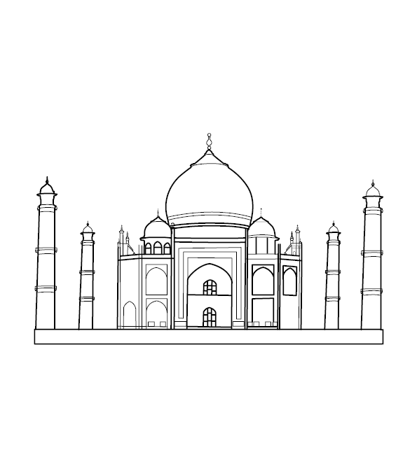 Taj Mahal Colouring Image