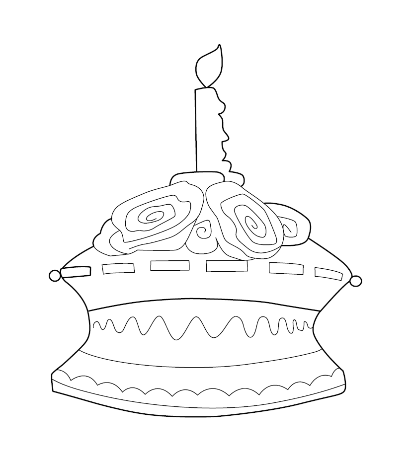 Birthday Cake Colouring Page