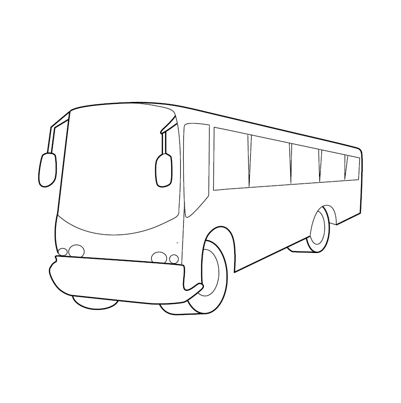 Bus Colouring Picture for kids