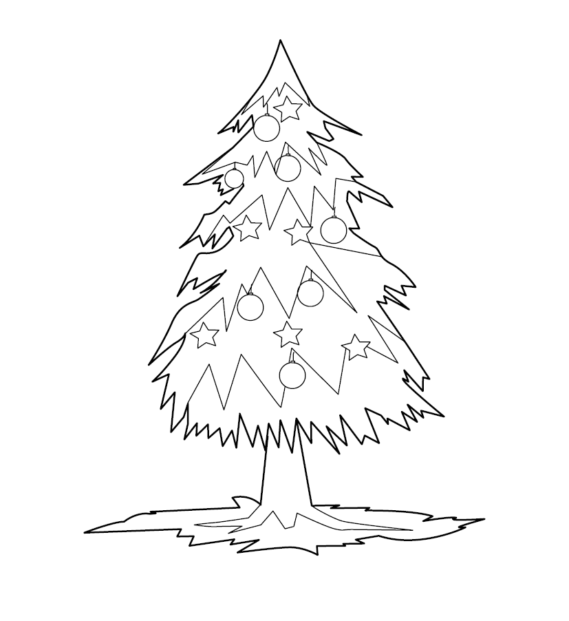 Christmas Tree Colouring Page