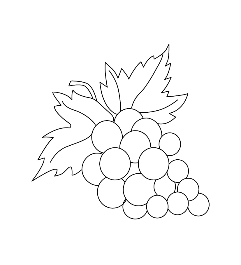 Grapes Colouring Picture for kids