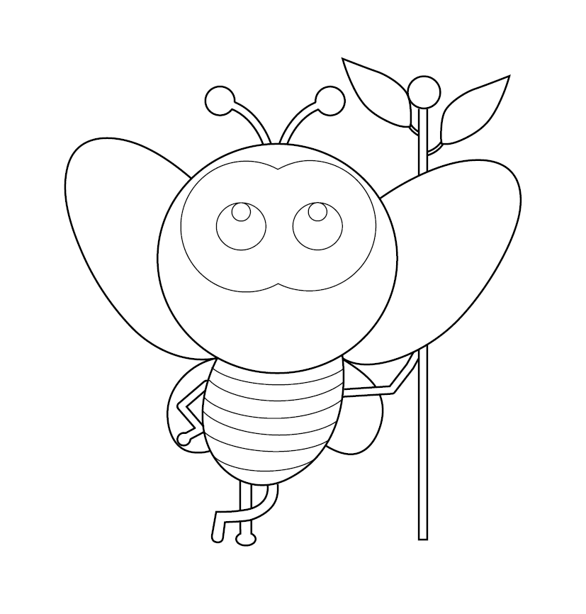 Honeybee Colouring Page/ Bumble Bee Colouring Page