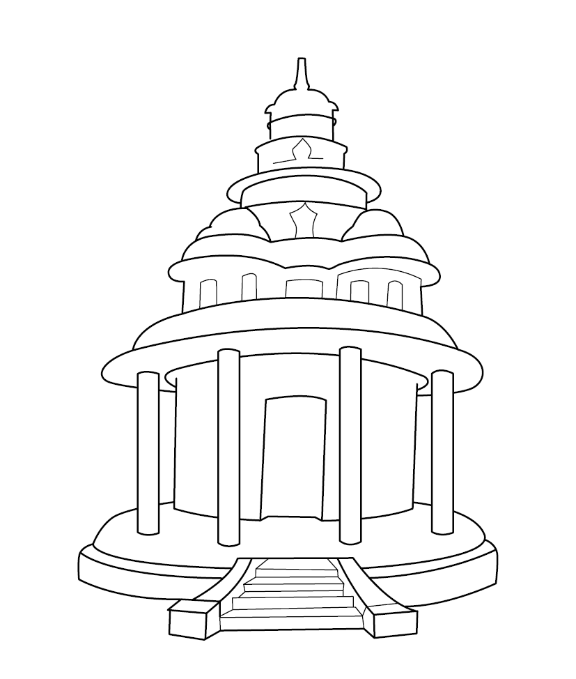 Temple Colouring Picture