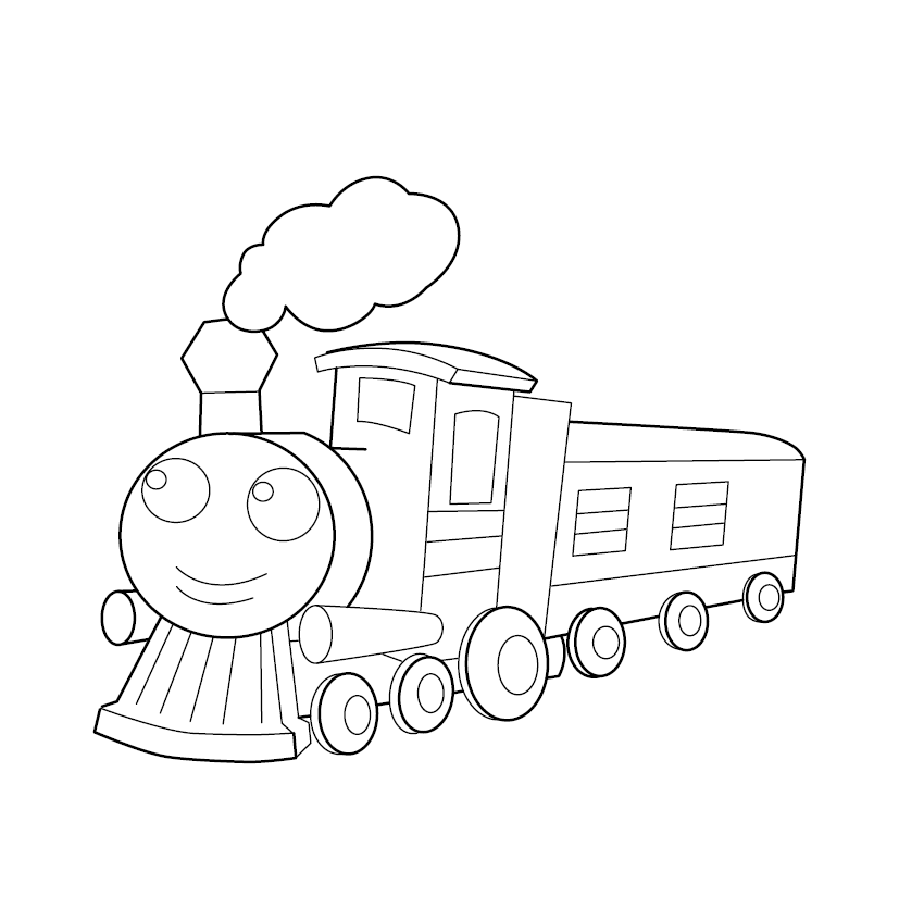 Train  Colouring Image