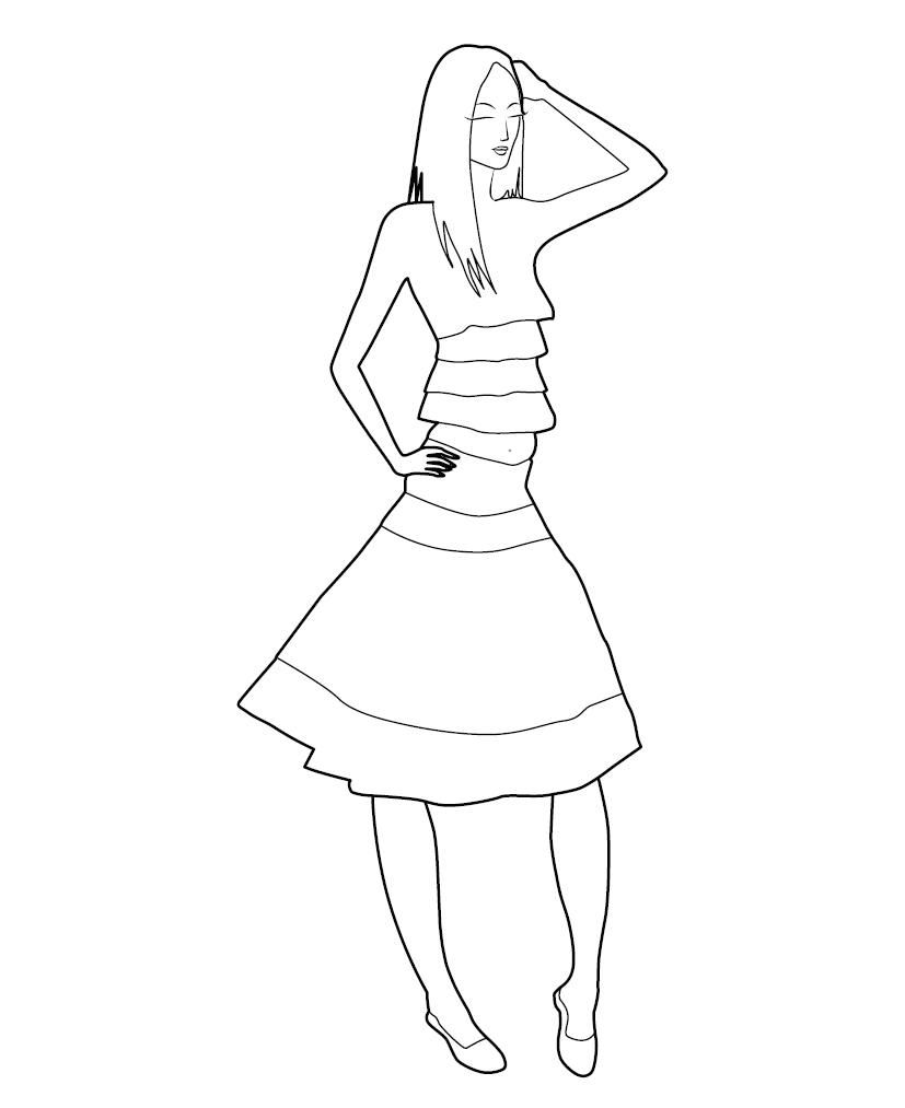 Fashion Colouring Image for Kids