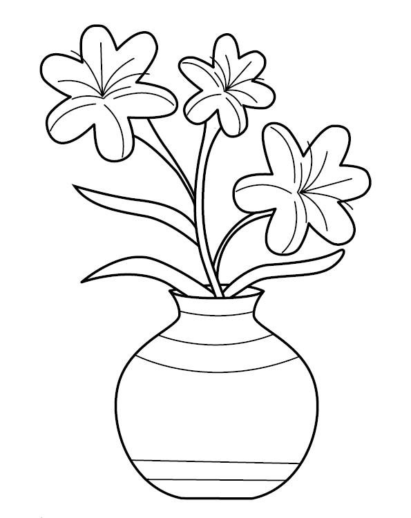 Flower Pot Colouring Picture