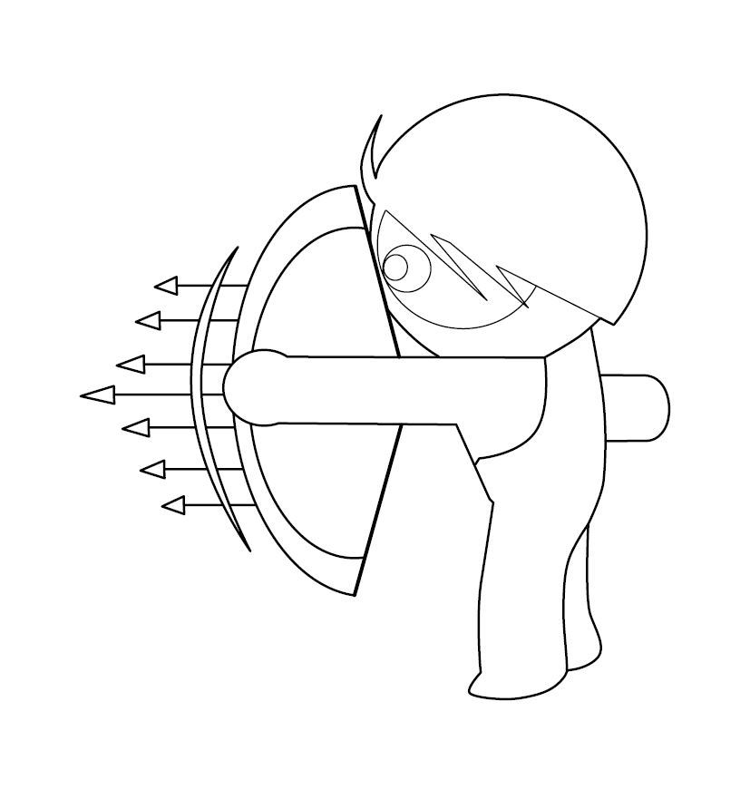 Archery Colouring Picture/ Bow and Arrow Colouring Picture