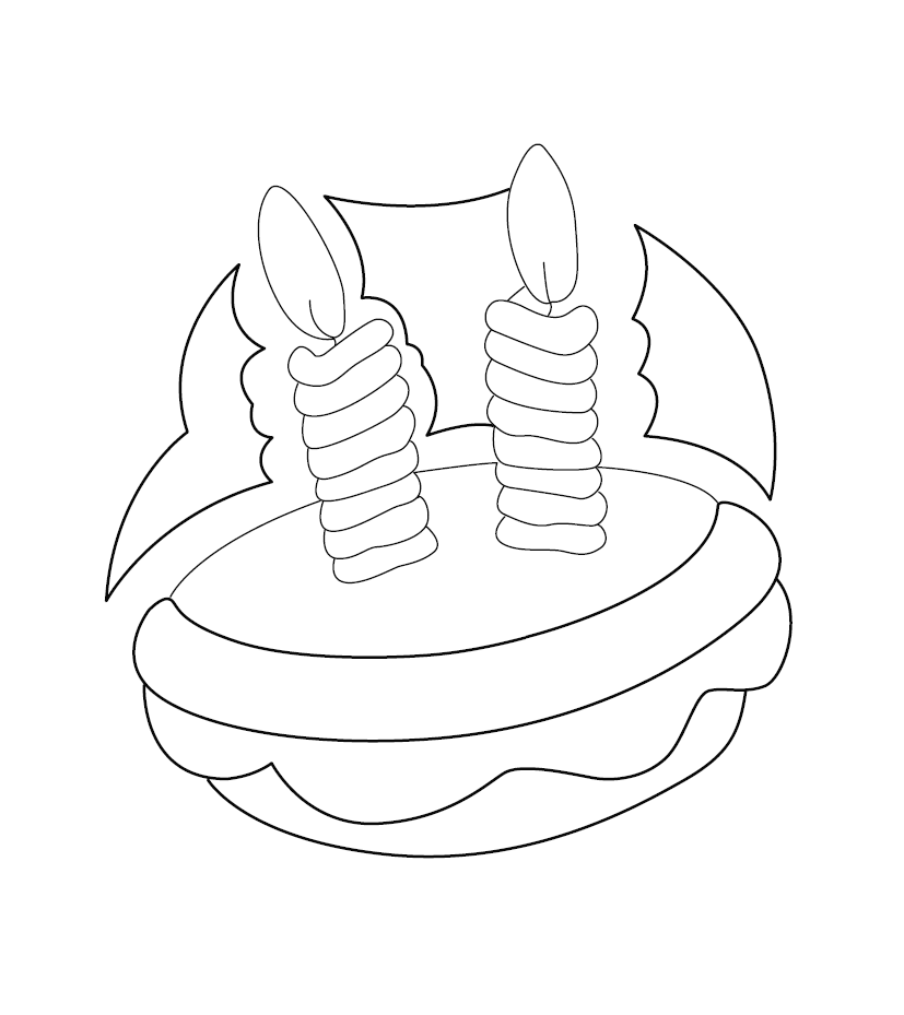 Birthday Cake Colouring Image