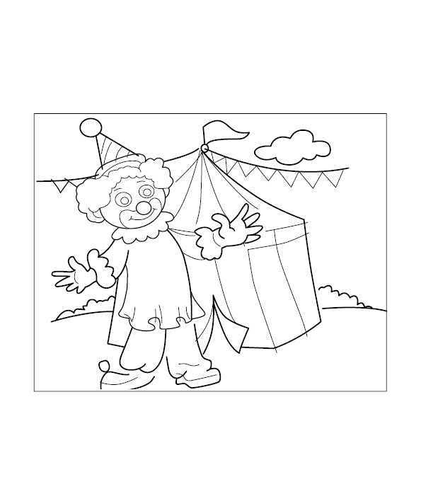 Circus Clown Coloring Page