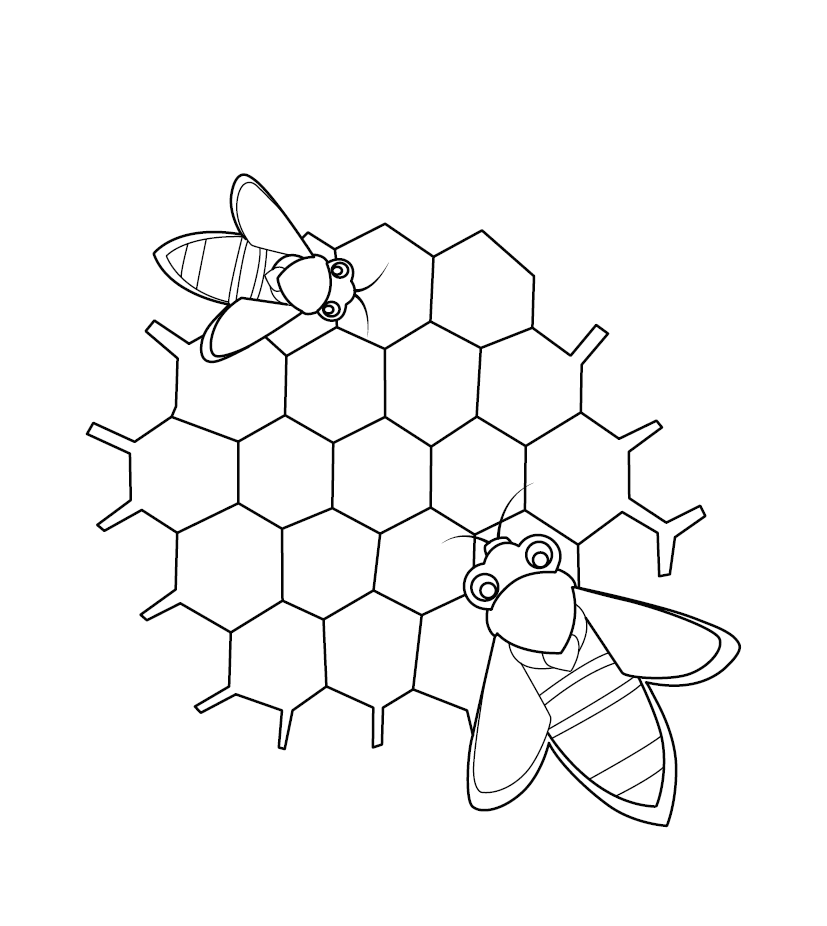 Honeybee Colouring Picture