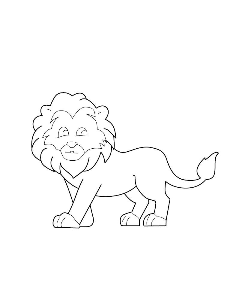 Lion Colouring Image for Kids