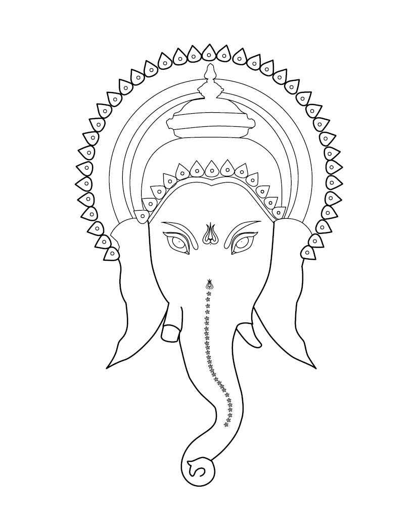 Lord Ganesha Colouring Picture