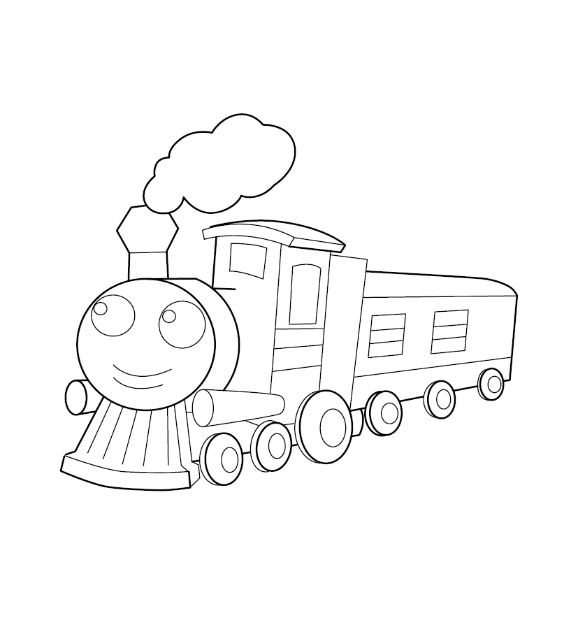 Train Colouring Image