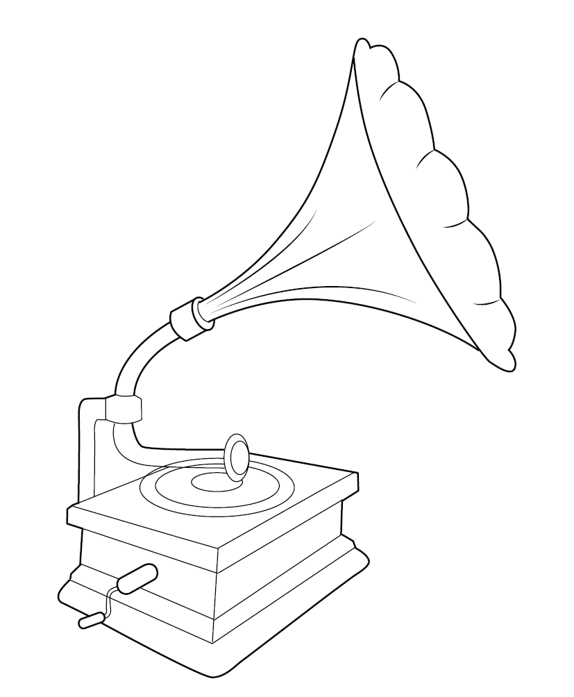 Gramophone Colouring Picture