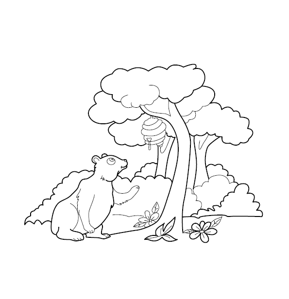 Bear Colouring Image for Children