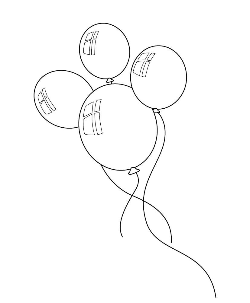 Balloon Colouring Page