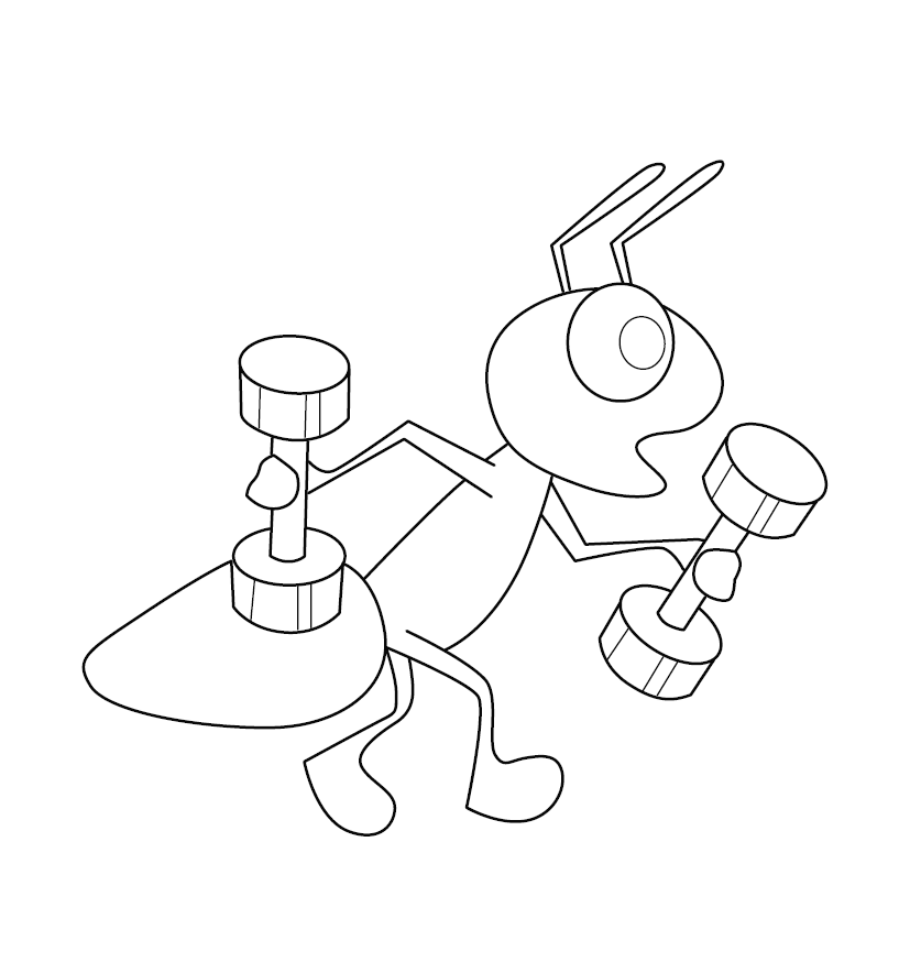 Exercise Equipment Colouring Page