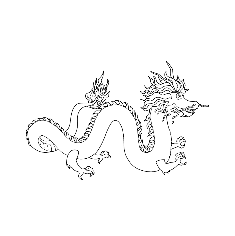 Free Dragon Colouring Image