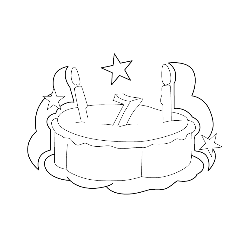 Free Printable Birthday Cake Colouring Picture