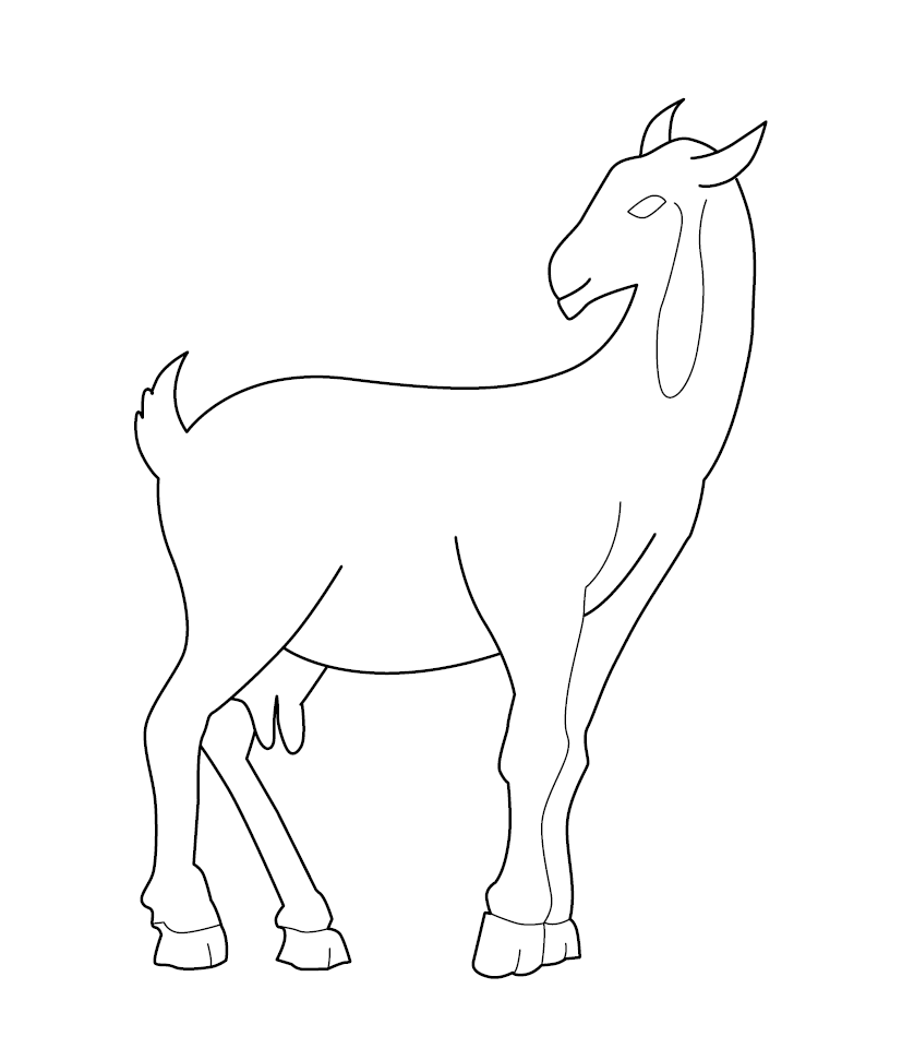 Goat Colouring Page