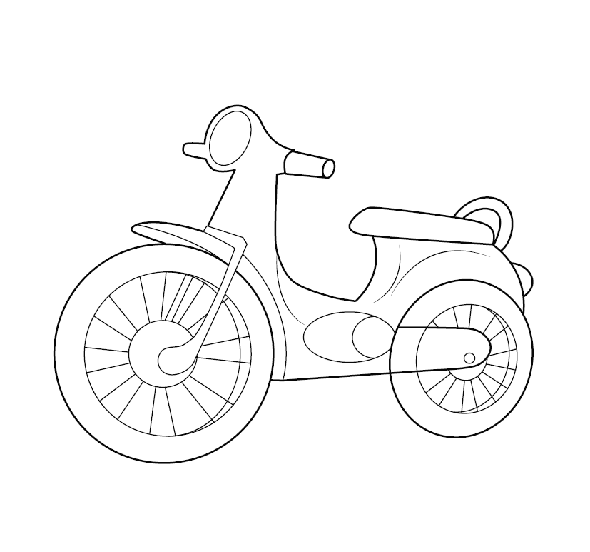 Motorcycle Colouring Picture