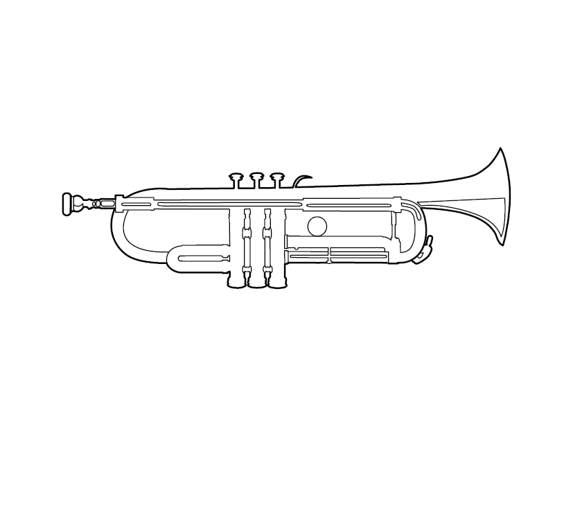 Trumpet Colouring Image