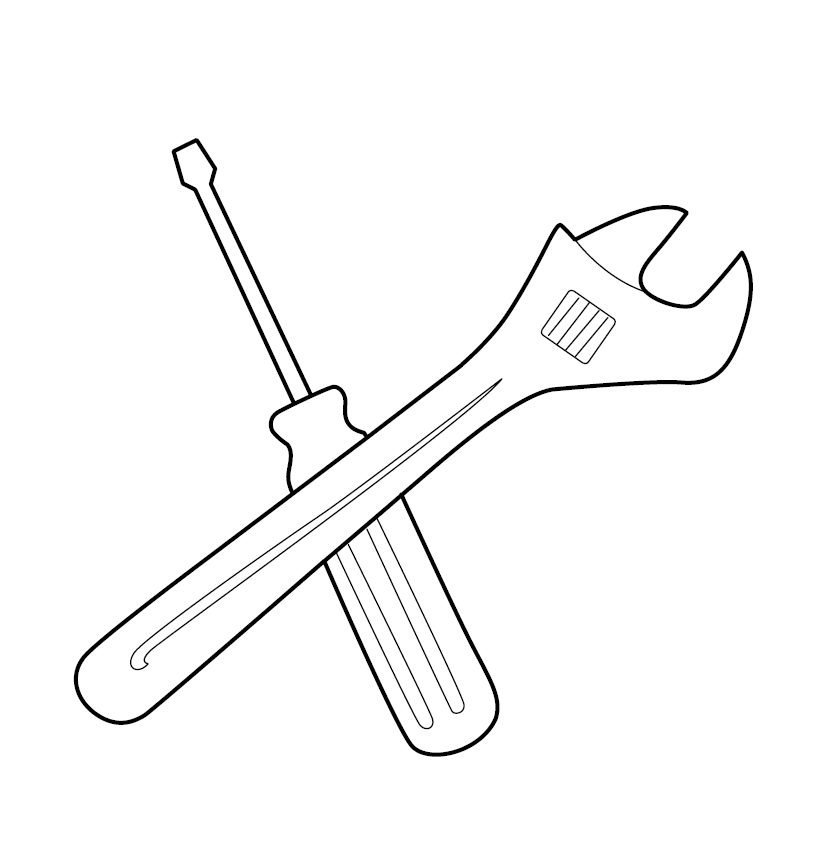 Screwdriver/Wrench Colouring Image