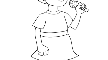 CHILD SINGING COLOURING PAGE | Free Colouring Book for Children