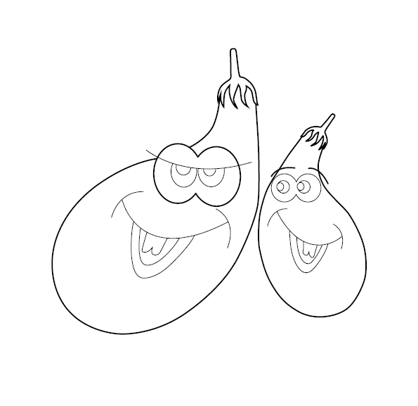 Eggplant Colouring Page