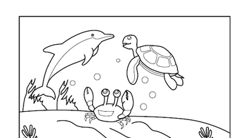 Aquatic Animals Colouring Picture | Free Colouring Book for Children