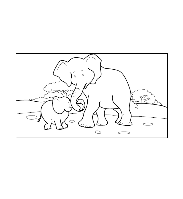 Elephant Colouring Page