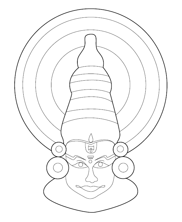 Kathakali Colouring Page