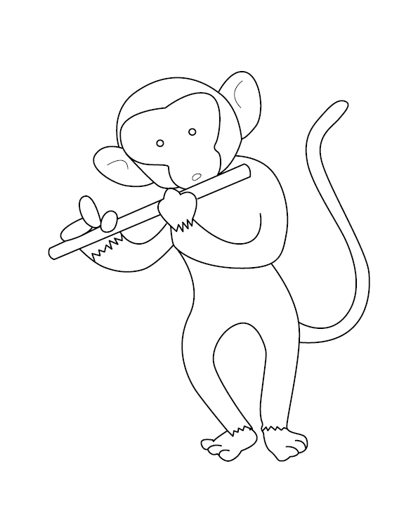 Free Printable Monkey Colouring Image