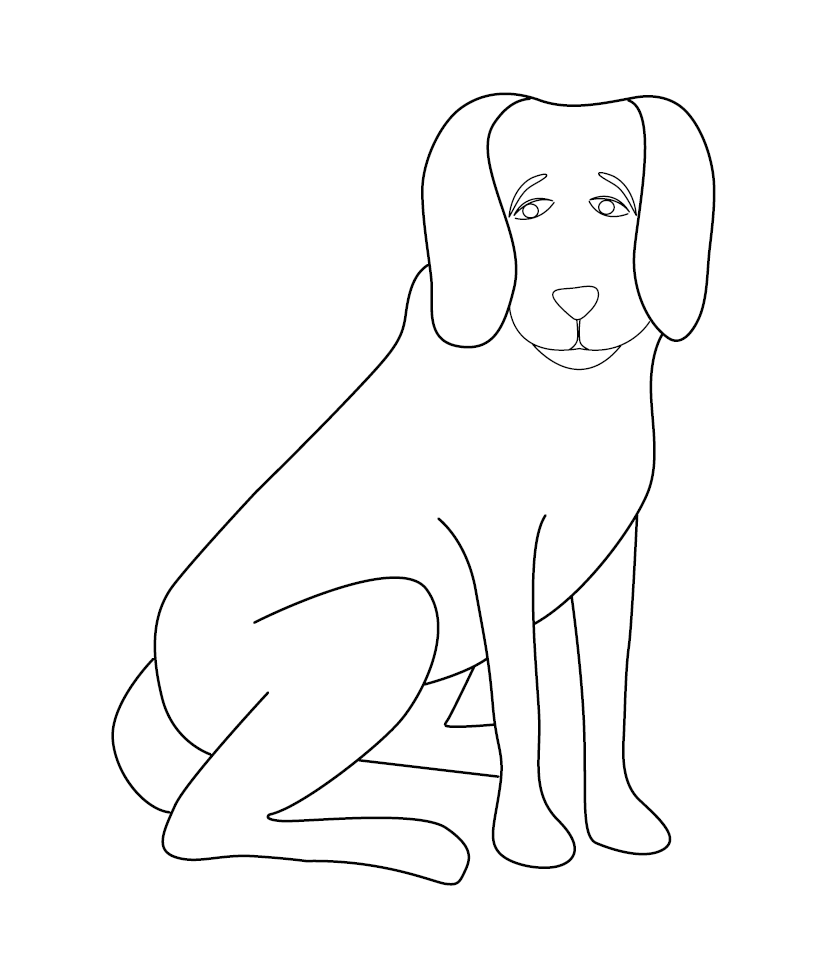 Free Dog Colouring Image