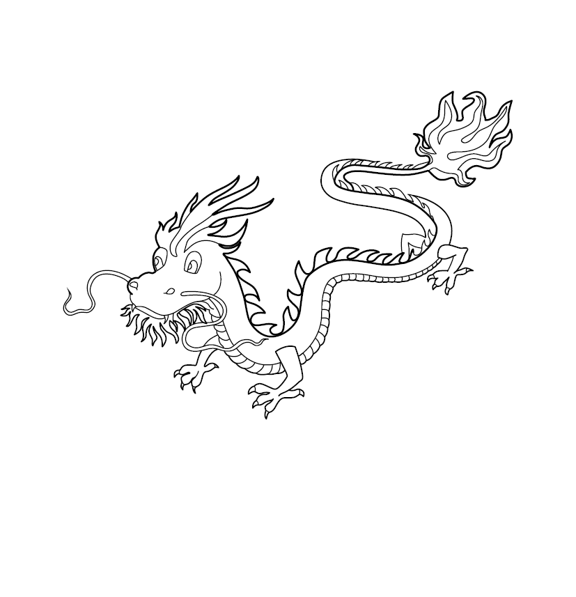 Free Dragon Colouring Picture