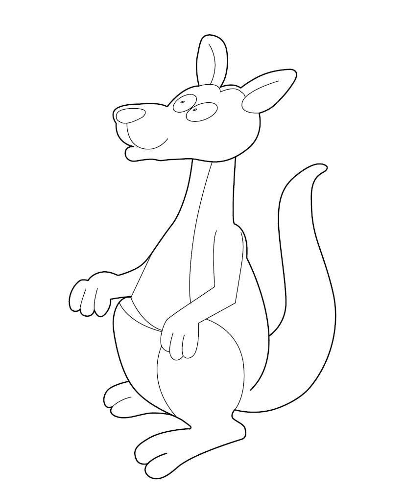 Kangaroo Colouring Page