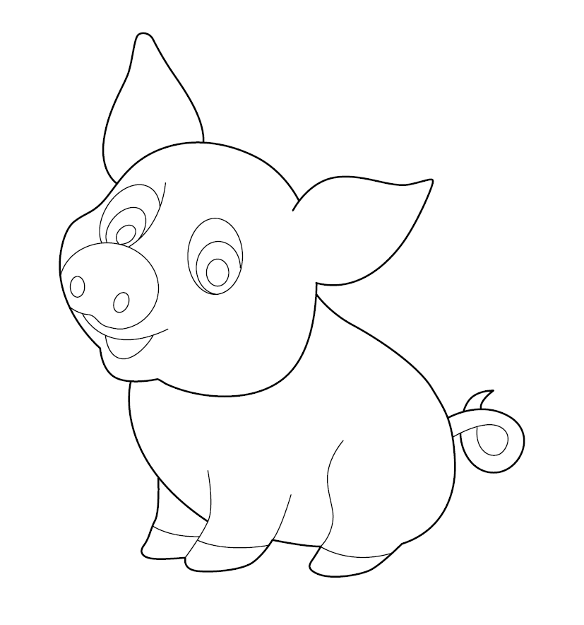 Pig Colouring Picture for kids