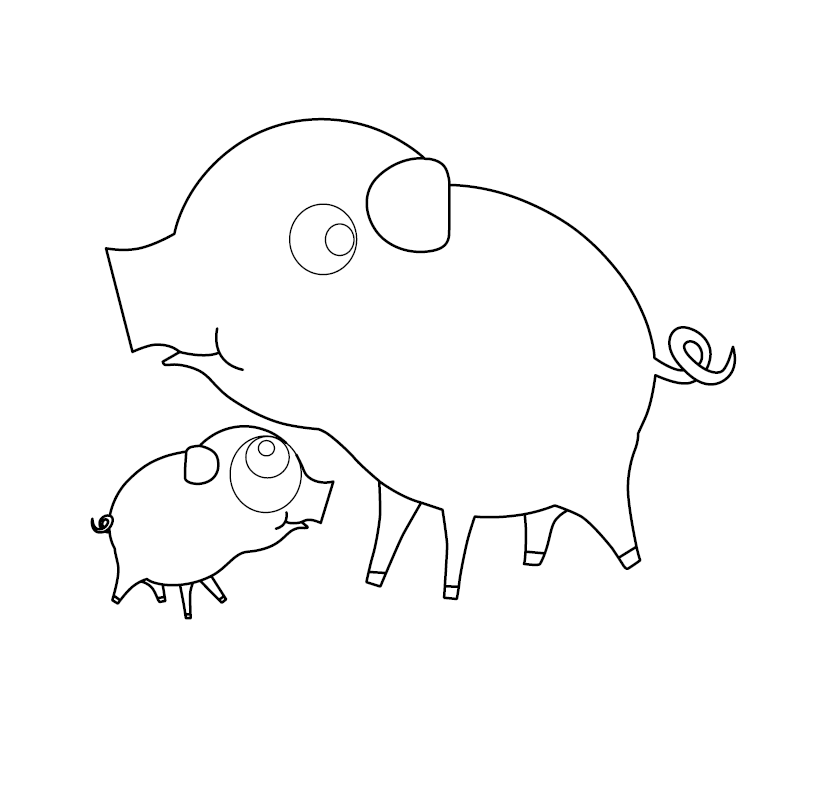 Pig Colouring Picture