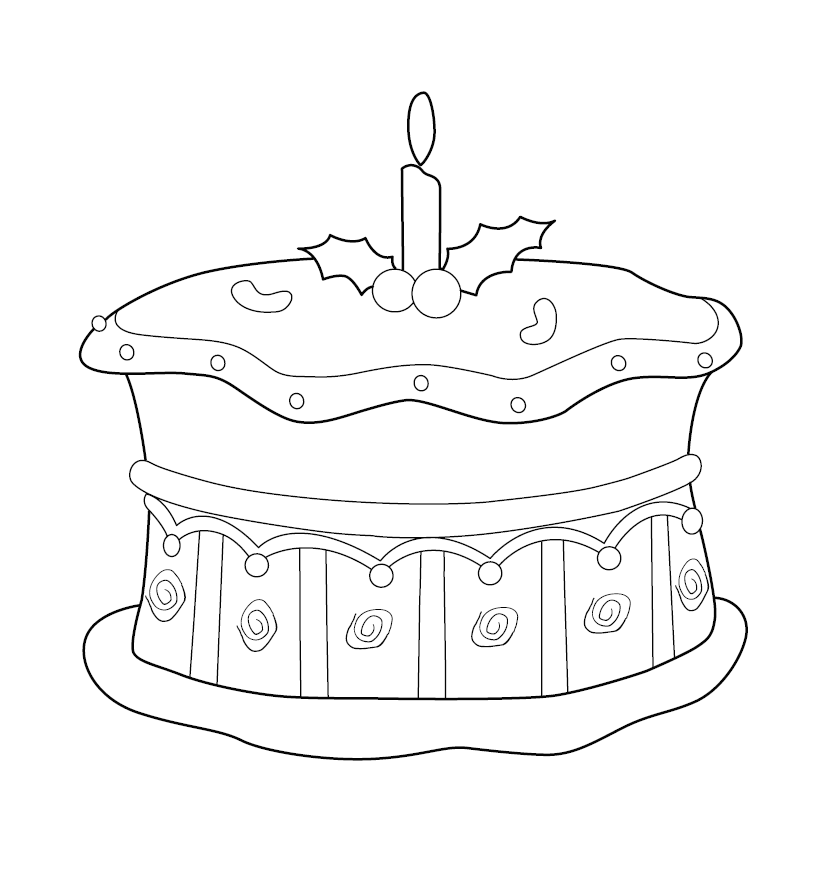 Printable Birthday Cake Colouring Page