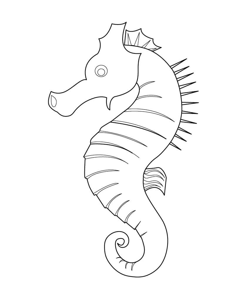 Seahorse Colouring Picture