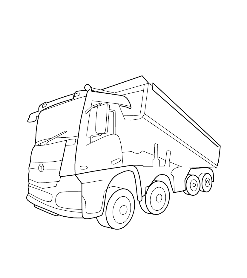 Truck Colouring Page for Kids