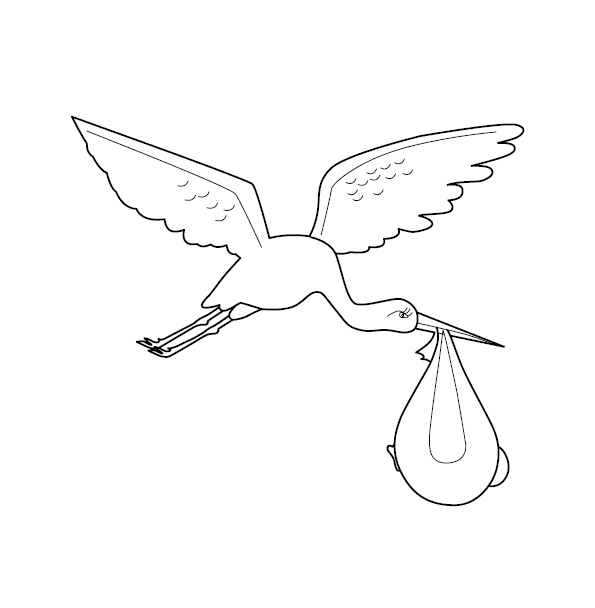 Crane Colouring Page