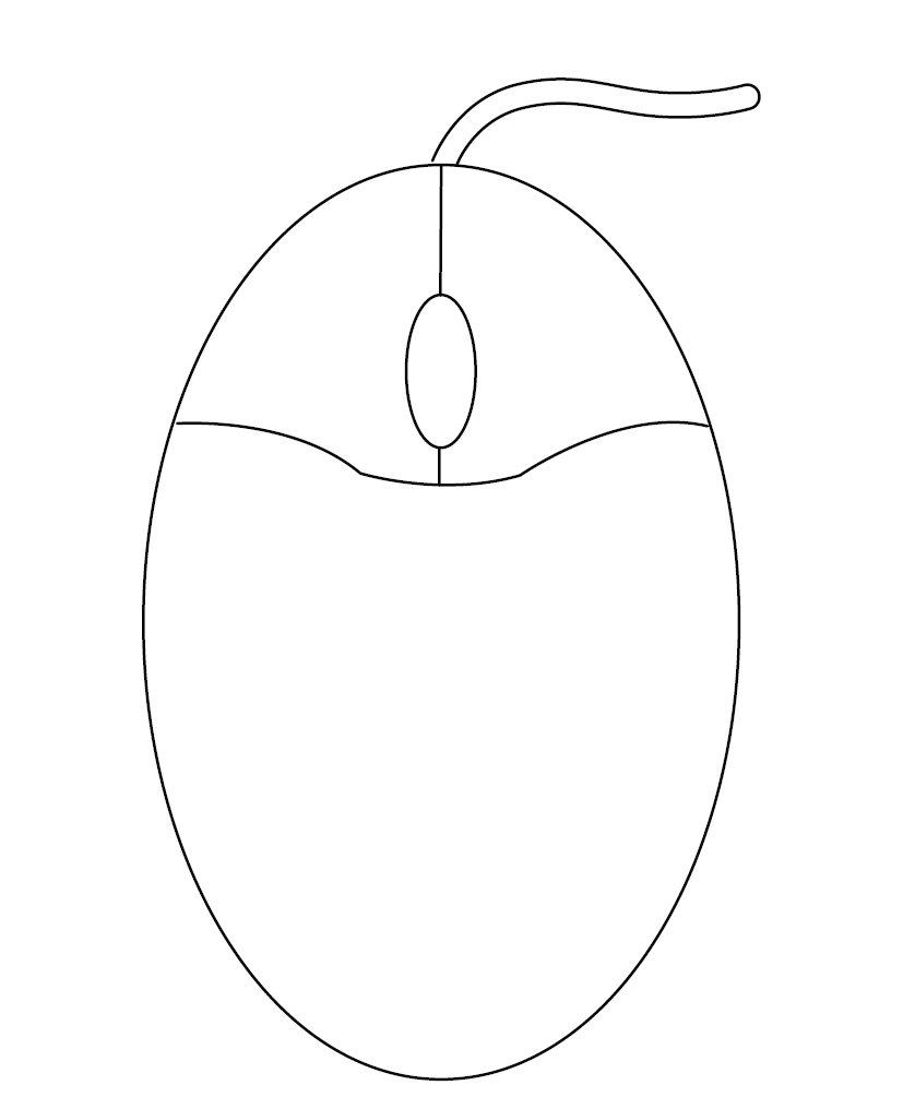 Computer Mouse Colouring Picture