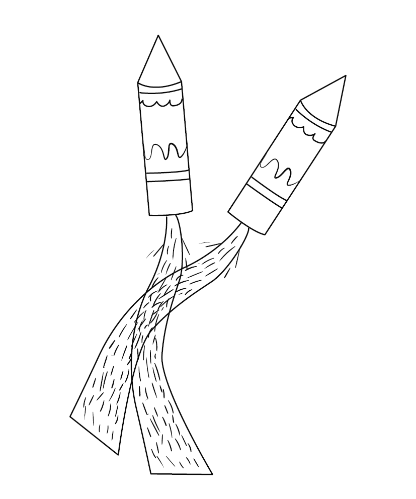 Fire Cracker Colouring Picture for Kids