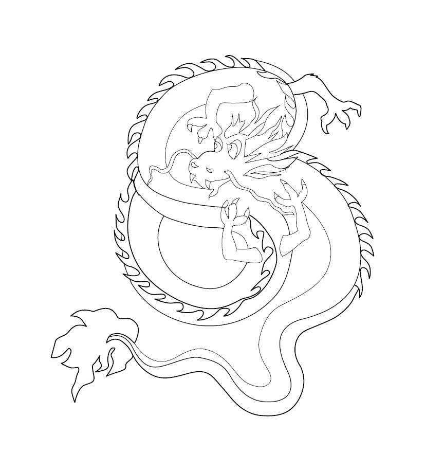 Free Dragon Colouring Page