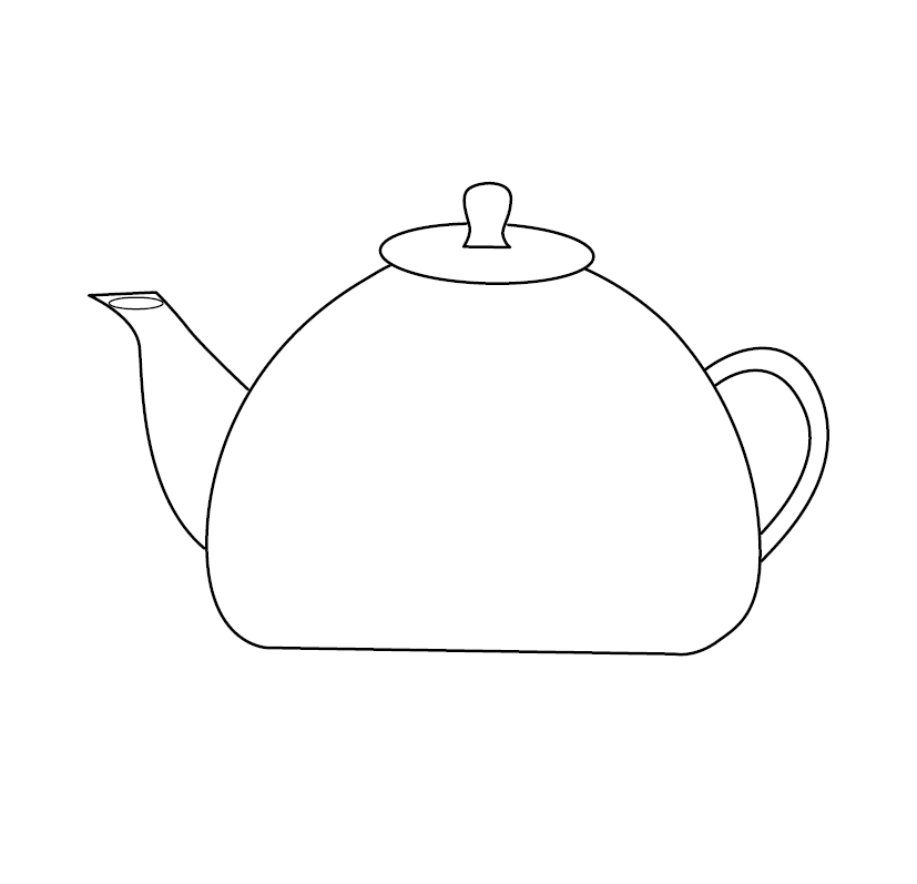 Tea Kettle Colouring Picture