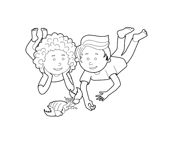 Kids Playing Colouring Page