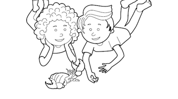 Kids Playing Colouring Image | Free Colouring Book for Children